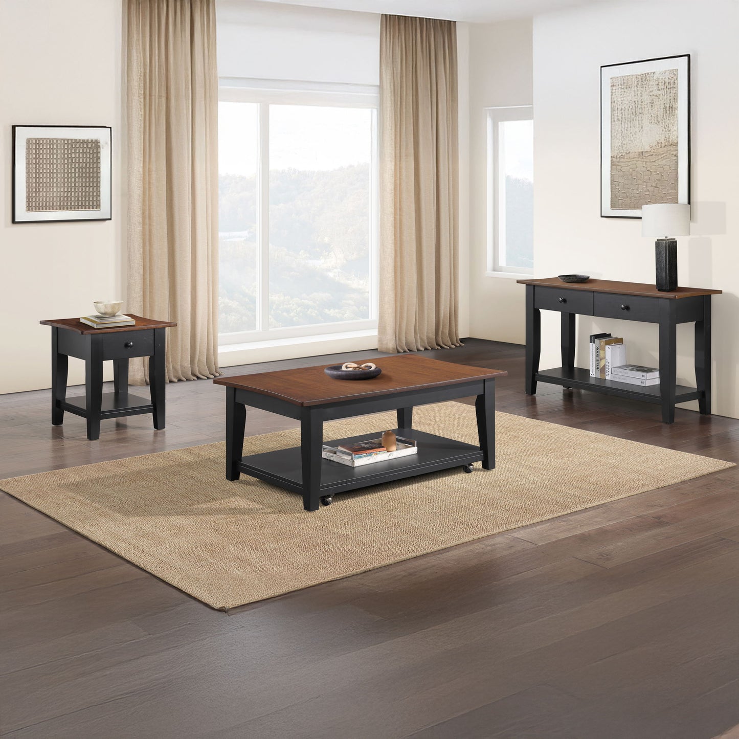 Joplin - 3 Piece Occasional Set (Cocktail, End And Sofa Tables) - Dark Brown