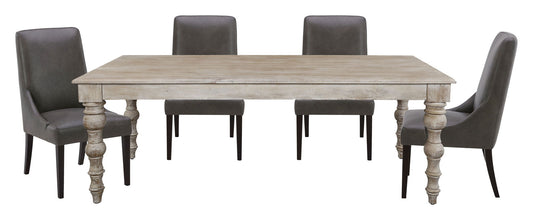 Crossings - Eden Rectangular Dining Table With 4 Upholstered Chairs - Toasted Tumbleweed & Black