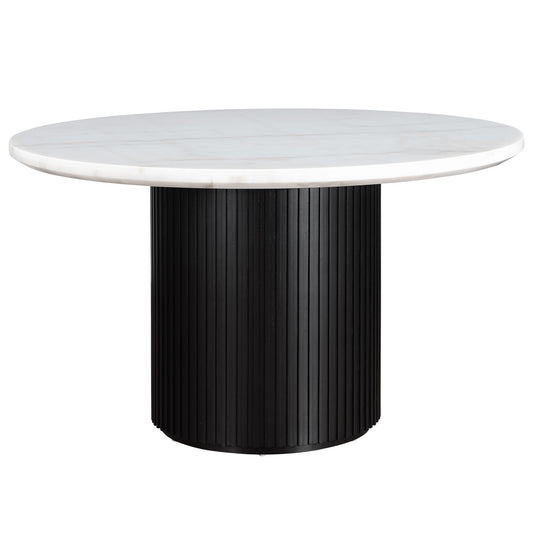Colvin - Round 52" Marble Dining Table - White