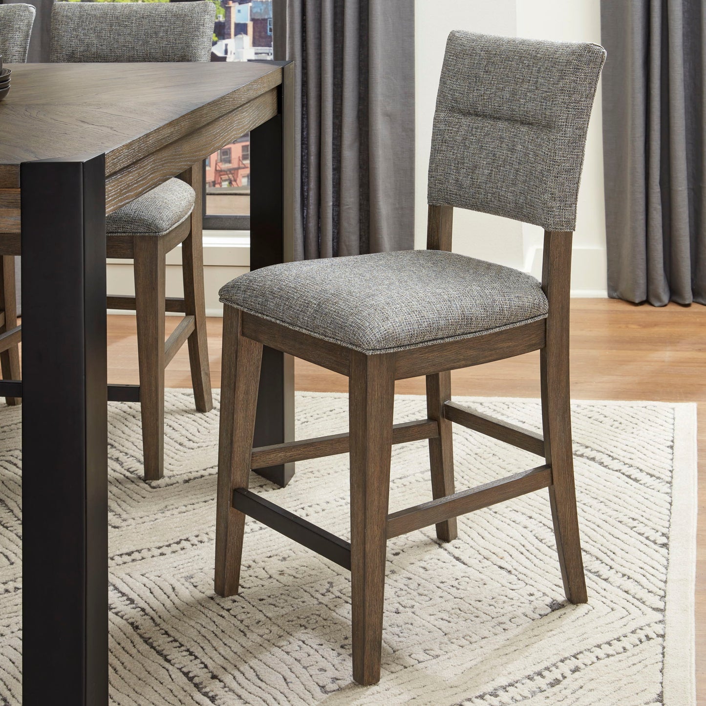 Cedar Fork - Dining Upholstered Fabric Counter Stool (Set of 2) - Smoked Arabica
