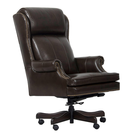 Dc#105 - Leather Desk Chair - Pacific Brown