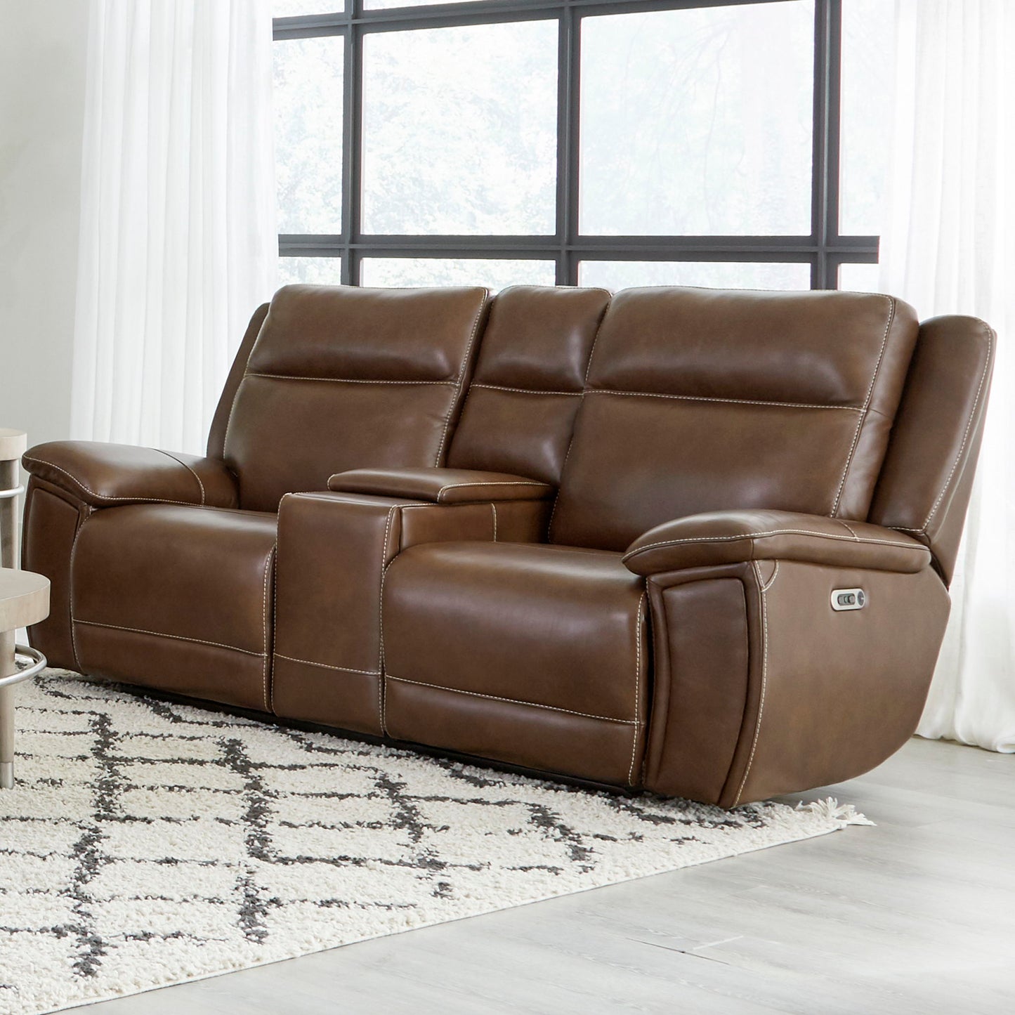 Jameson - Power Reclining Zero Gravity Console Loveseat - Hickory