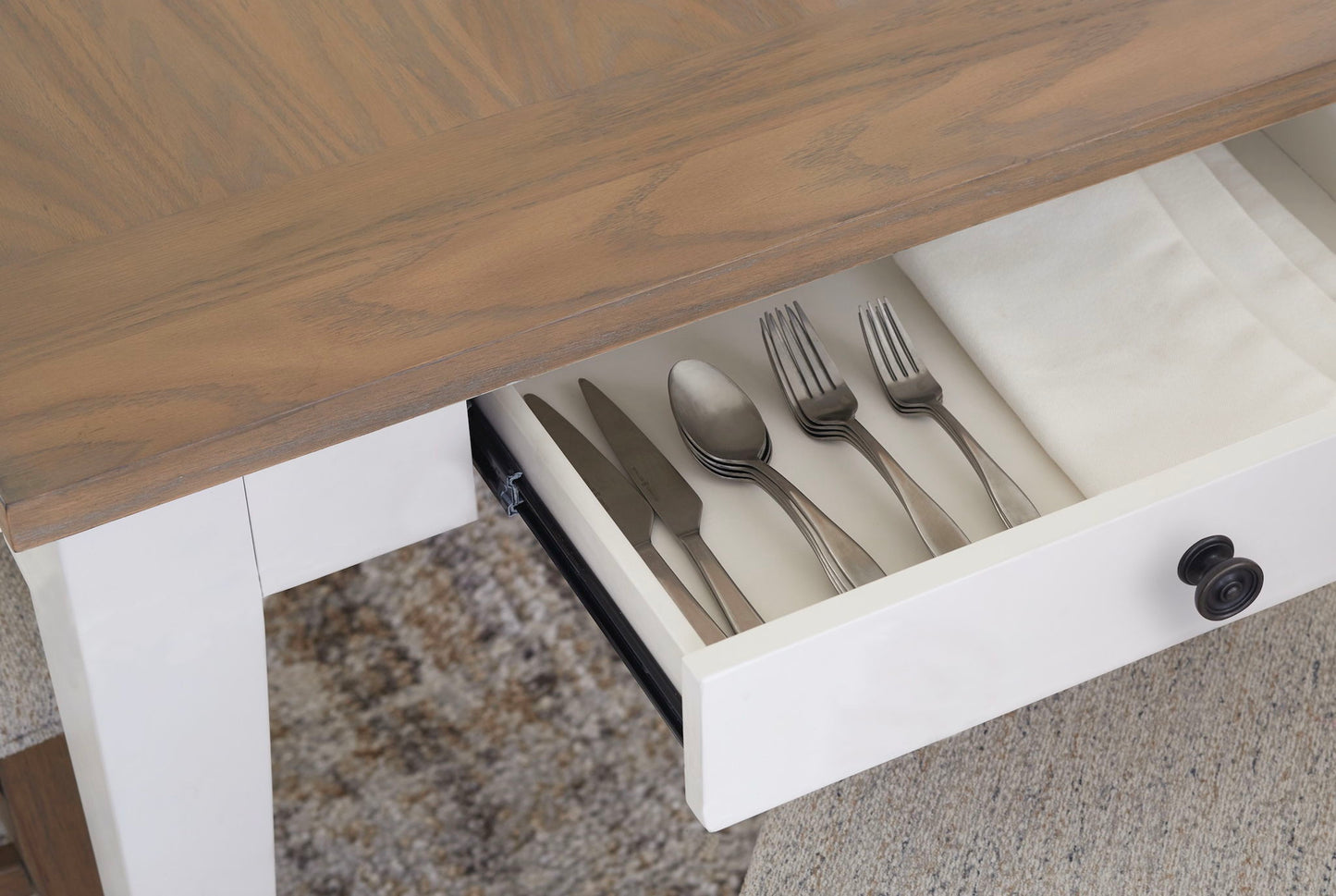 Americana Modern Dining - Rectangular Extendable Dining Table - Cotton