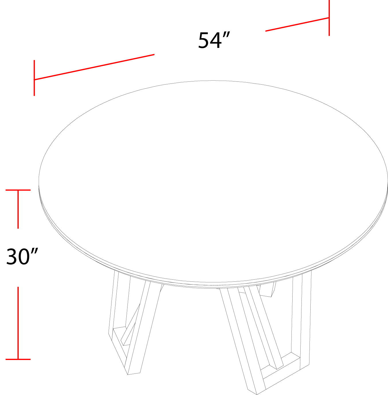 Pure Modern Dining - 54" Round Table With Wood Base - Moonstone
