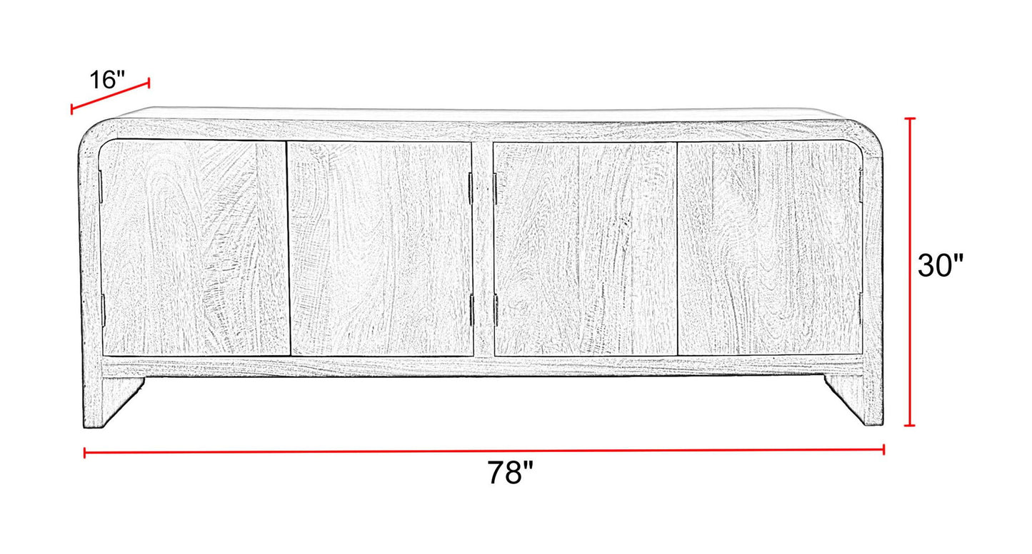 Portico - 78" Console - Warm Brown