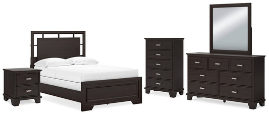 Covetown Full Panel Bed, Dresser, Mirror, Chest and Nightstand