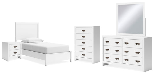 Binterglen Twin Panel Bed, Dresser, Mirror, Chest and Nightstand