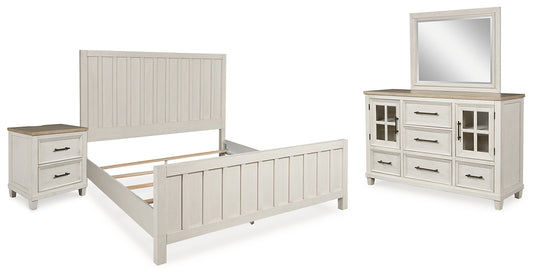 Shaybrock King Panel Bed, Dresser, Mirror and Nightstand