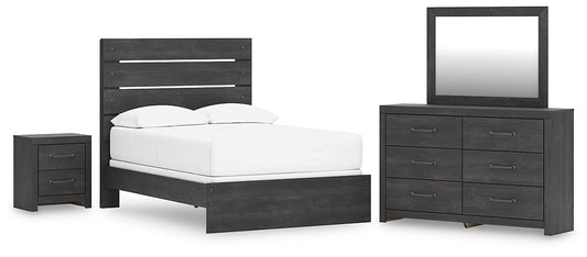 Hollivern Full Panel Bed, Dresser, Mirror and Nightstand