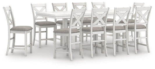 Robbinsdale Counter Height Dining Table and 10 Barstools