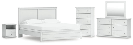 Bostwick Shoals King Panel Bed, Dresser, Mirror, Chest and Nightstand