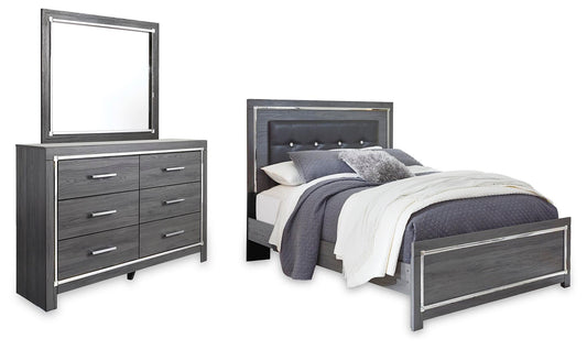Lodanna Queen Panel Bed with Mirrored Dresser