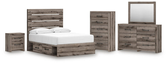 Urbanoore Full Panel Storage Bed, Dresser, Mirror, Chest and Nightstand