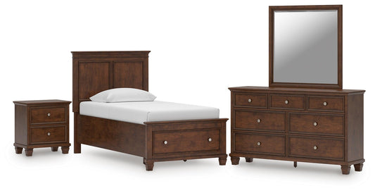 Danabrin Twin Panel Storage Bed, Dresser, Mirror and Nightstand