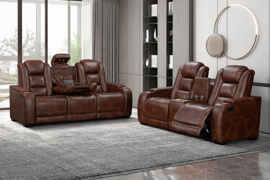 Chester - Manual Sofa & Loveseat - Brown