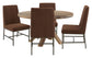 Crossings - Round Dining Table With 4 Upholstered Chairs