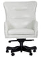 Dc#122 - Leather Desk Chair - Alabaster