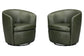 Barolo - 100% Italian Leather Swivel Club Chair (Set of 2)