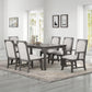 Lisbon - 7 Piece Dining Room Set (Rectangle Dining Table With 4 Chairs & 2 Arms Chairs) - Dark Gray / Gray