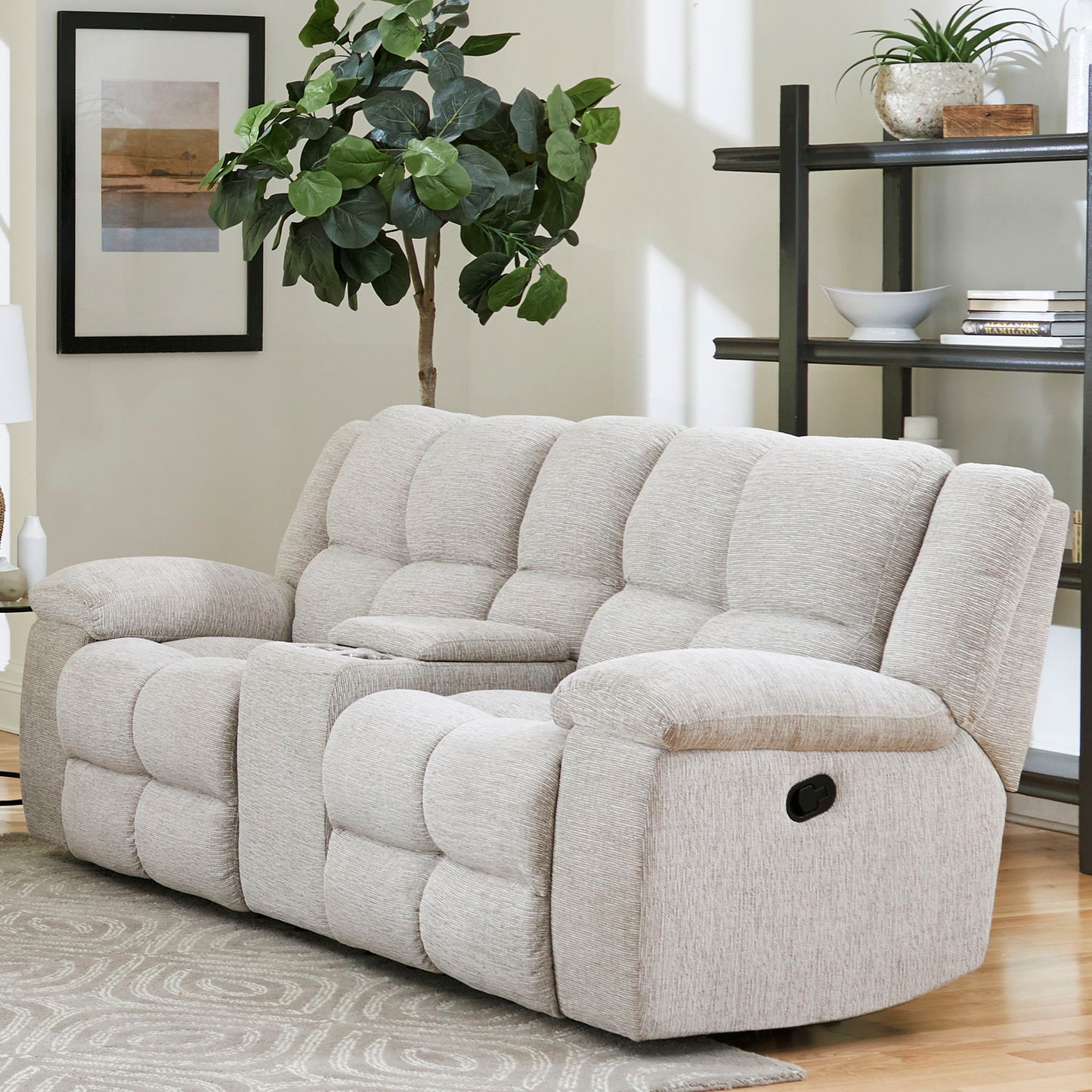 Buster - Manual Reclining Console Loveseat - Opal Taupe