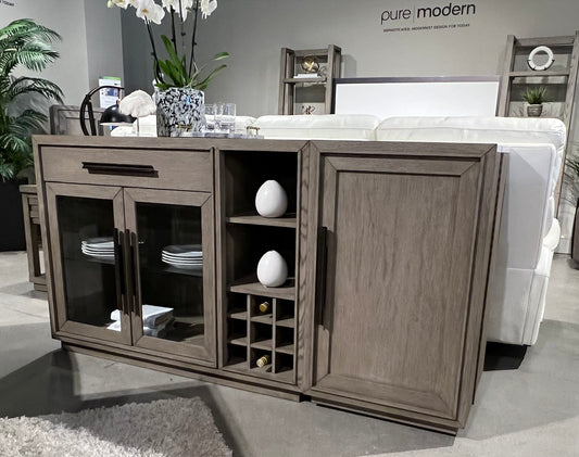 Pure Modern Dining - Multi - functional Server With Bar Cabinet - Moonstone