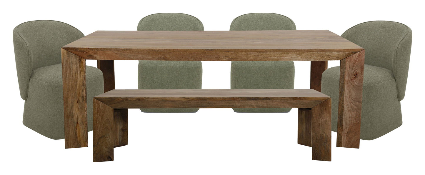 Crossings - Downtown Rectangular Dining Table With 4 Upholstered Chairs - Amber