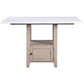 Taylor - Faux Marble Top Counter Table - White / Light Brown