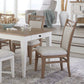 Americana Modern Dining - Extendable Trestle Table With 8 Upholstered Chairs - Cotton