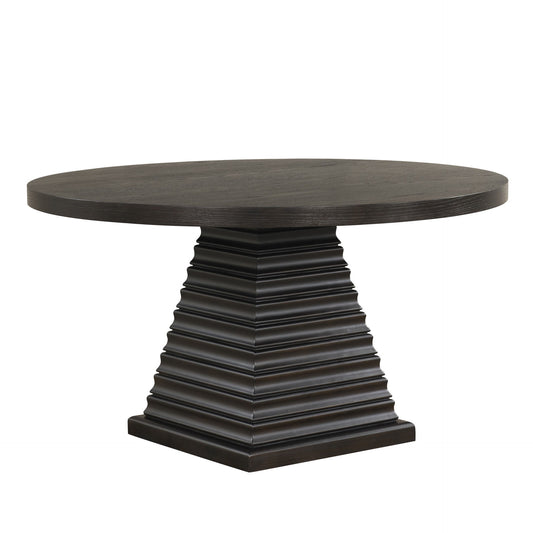 Plateau - Round Table Pedestal Base Top - Rustic Espresso