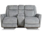 Linus - Zero Gravity Power Reclining Console Loveseat - Hudson Gray