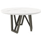 Pure Modern Dining - 54" Round Table With Wood Base - Moonstone