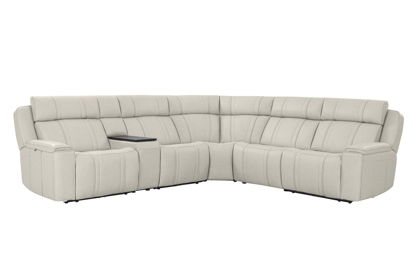 Sausalito - 6 Piece Modular Zero Gravity Power Reclining Sectional With Power Adjustable Headrests - Platinum Envy