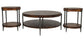 Bengal - 41" Round Cocktail Table With 2 End Tables - Hickory Brown