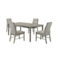 Lennox - 5 Piece Set - Dining Table With 4 Chairs - Gray / Silver