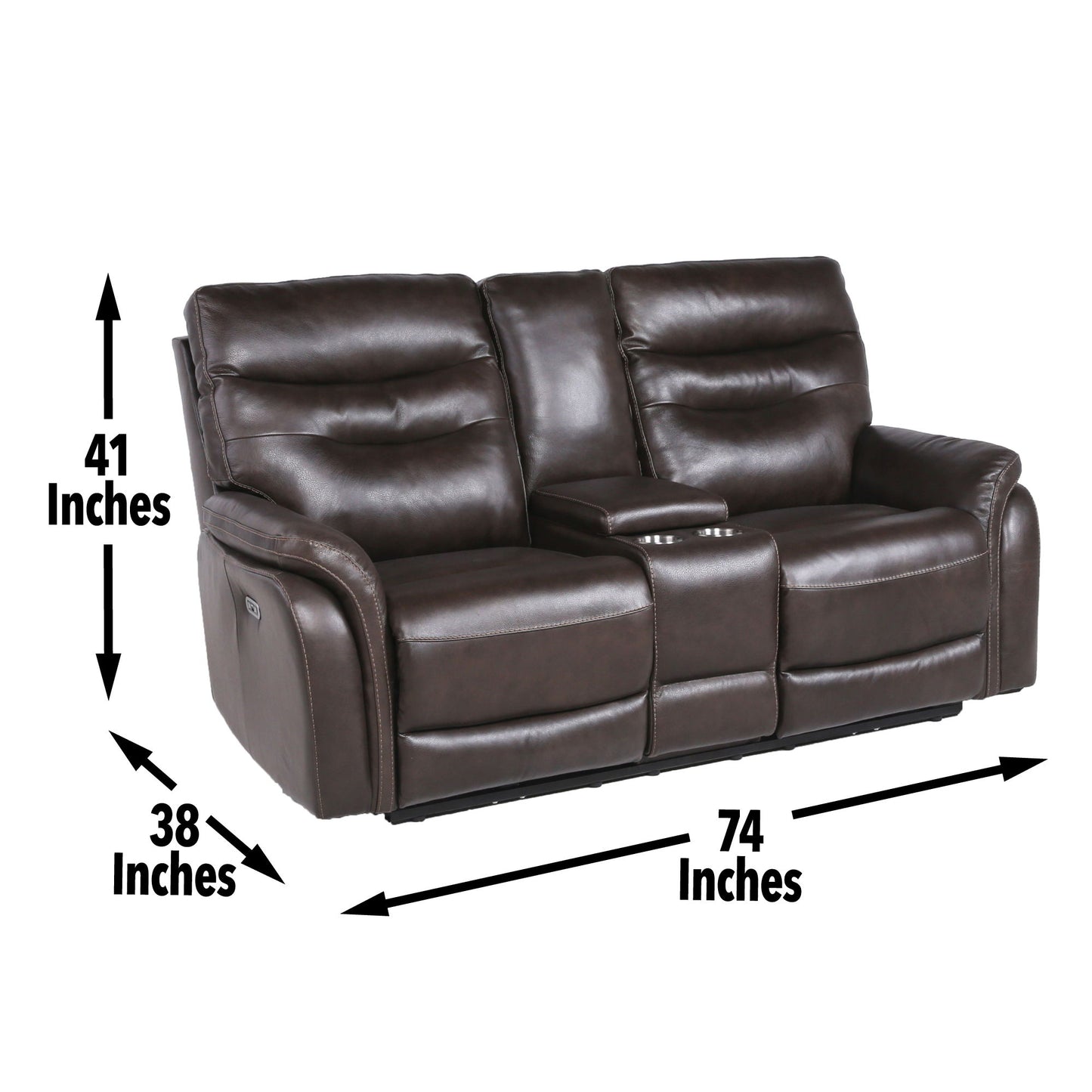 Fortuna - Recliner Console Loveseat - Dark Brown