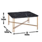 Daxton - Faux Marble Top Square Cocktail Table - Black