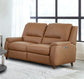 Austin - Power Reclining Loveseat P2 - Caramel Cream