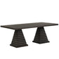 Plateau - Rectangle Table Pedestal Base - Rustic Espresso