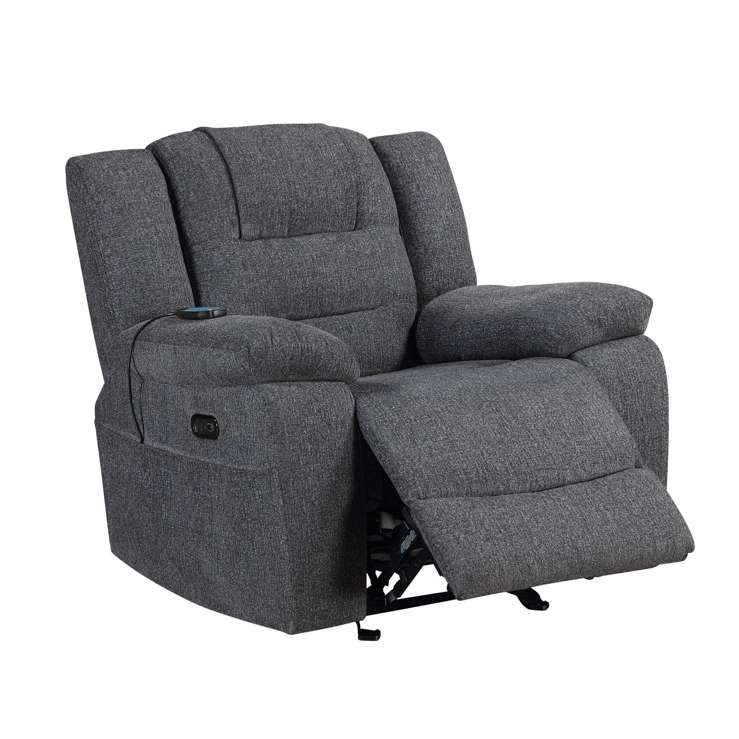 Redondo - Glider Recliner With Heat, Massage, Power - Dark Gray