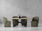 Crossings - Rectangular Dining Table With 4 Upholstered Chairs - Natural & Green