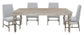 Crossings - Eden Rectangular Dining Table With 4 Upholstered Chairs - Toasted Tumbleweed & Pearl Silver
