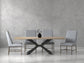 Crossings - Monaco Rectangular Dining Table With 4 Upholstered Chairs - Solid Mango / Pearl Silver