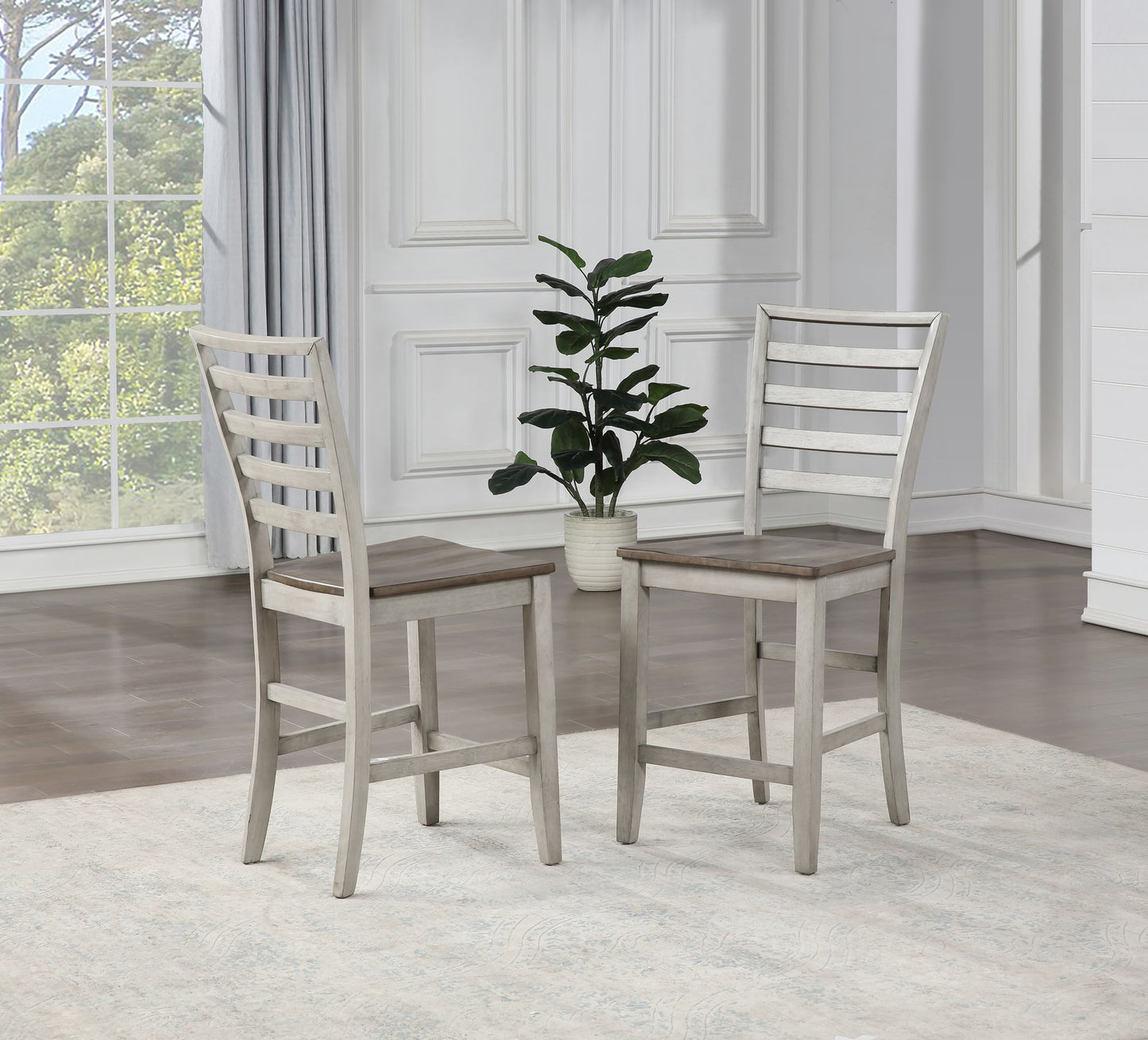 Abacus - Counter Chair (Set of 2) - Alabaster / Honey