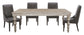 Crossings - Eden Rectangular Dining Table With 4 Upholstered Chairs - Toasted Tumbleweed & Black