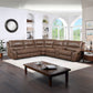 Lehi - 6 Piece Manual Reclining Sectional - Dark Brown