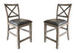 Lodge Dining - Upholstered Counter Chair (Set of 2) - Siltstone