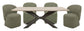 Crossings - Rectangular Dining Table With 4 Upholstered Chairs - Natural & Green