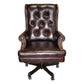 Dc#112 - Leather Desk Chair - Havana With Brown Base