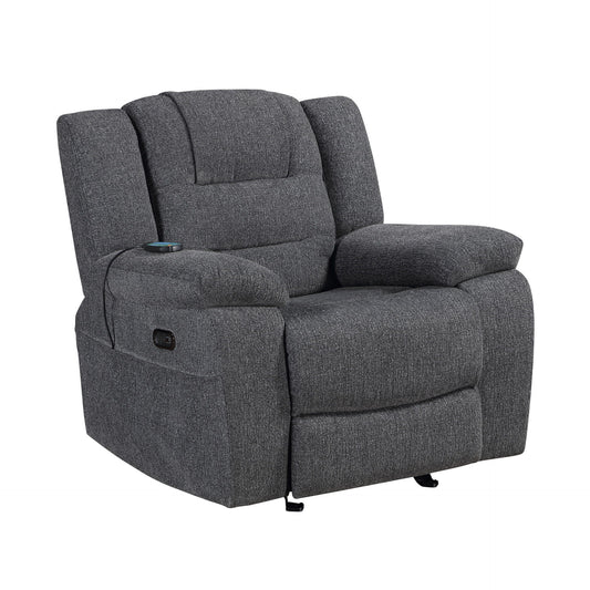 Redondo - Glider Recliner With Heat, Massage, Power - Dark Gray