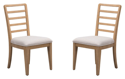 Escape - Ladder Back Dining Chair (Set of 2) - Glazed Natural Oak Mirage Mist